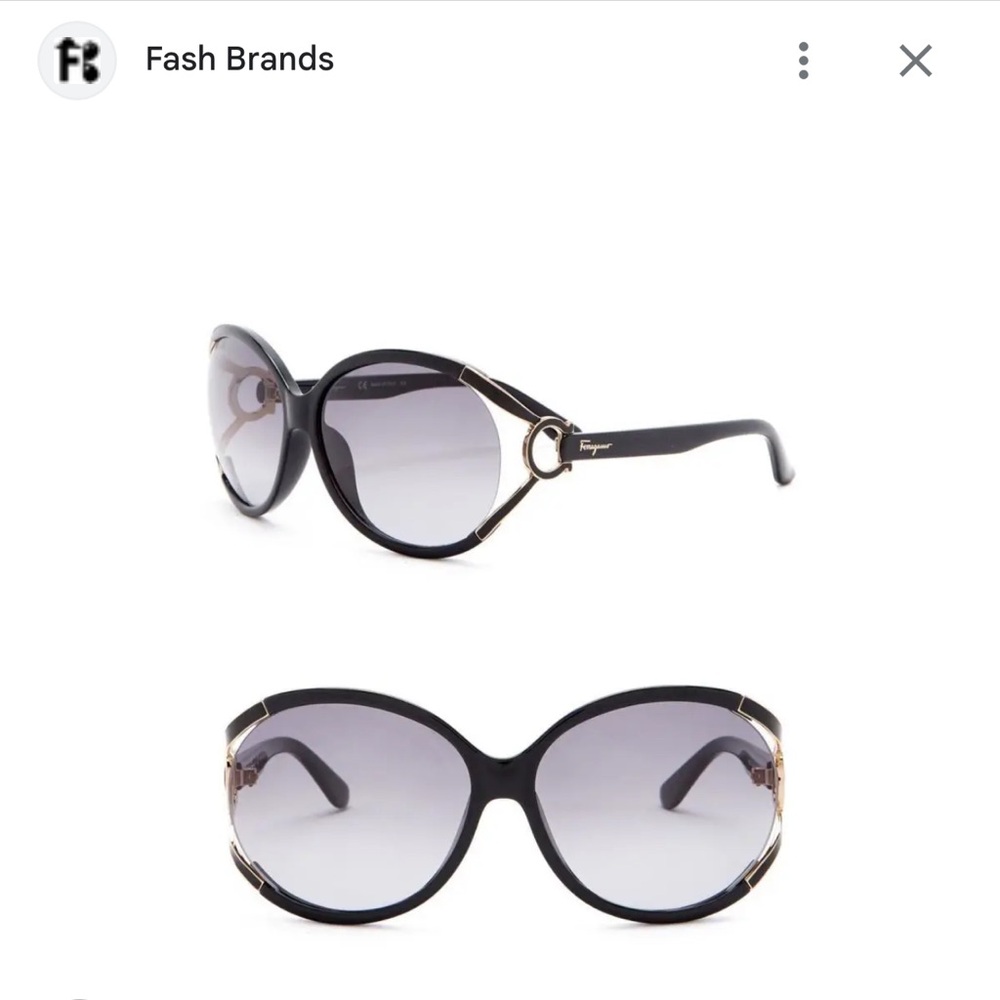 Salvatore Ferragamo Black and Gold Sunglasses